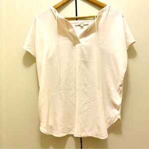 2/$10 MixMatch LOFT V Neck Lace Front Top White